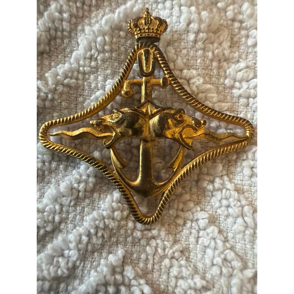 Italian Royal Navy War Navigation Badge Gold Tone Naval Military Insignia